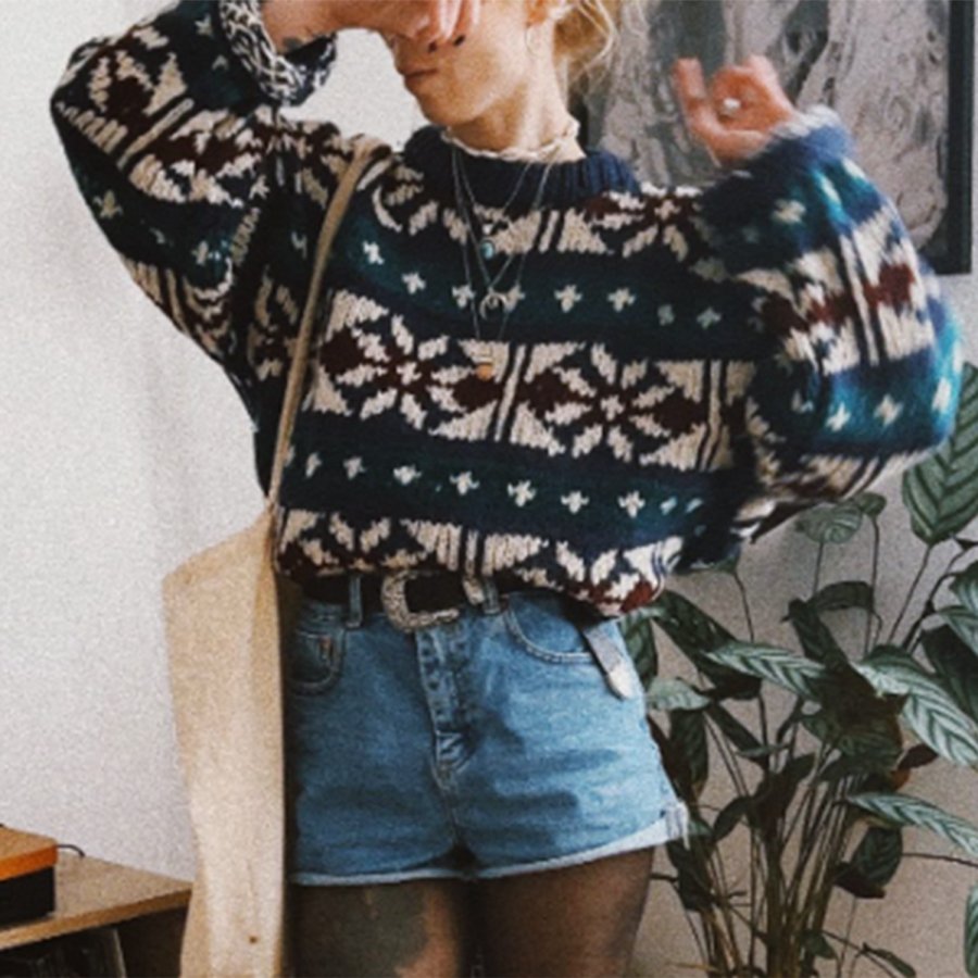 

Retro Resort Printed Sweatshirt