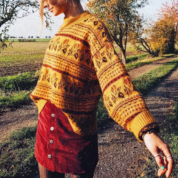 Women's Vintage Knitted Sweater - Spiretime.com 