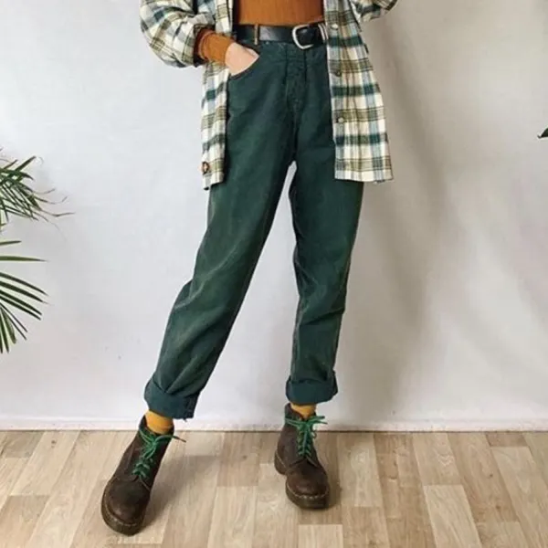 Women's Retro Simple Casual Trousers - Ootdyouth.com 