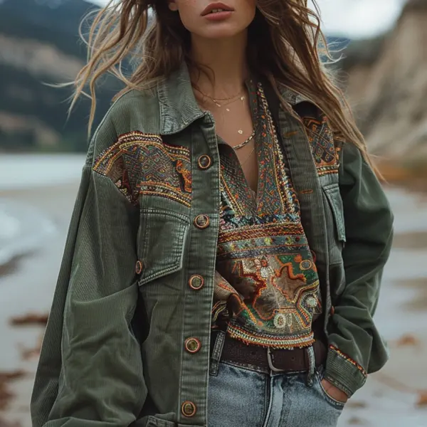 Women's Resort Ethnic Design Jacket - Yiyistories.com 