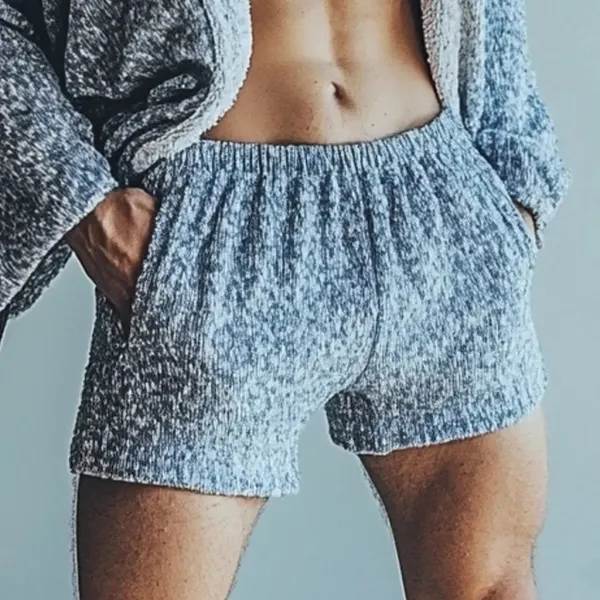 Men's Knitted Basic Shorts - Fineyoyo.com 