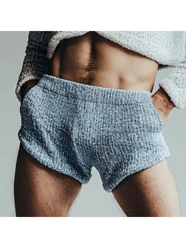 Mens Knitted Ribbed Comfort Shorts - Localziv.com 