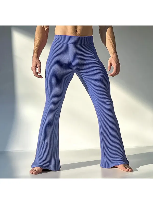 Men's Knitted Autumn & Winter Plain Casual Pajama Pants - Localziv.com 