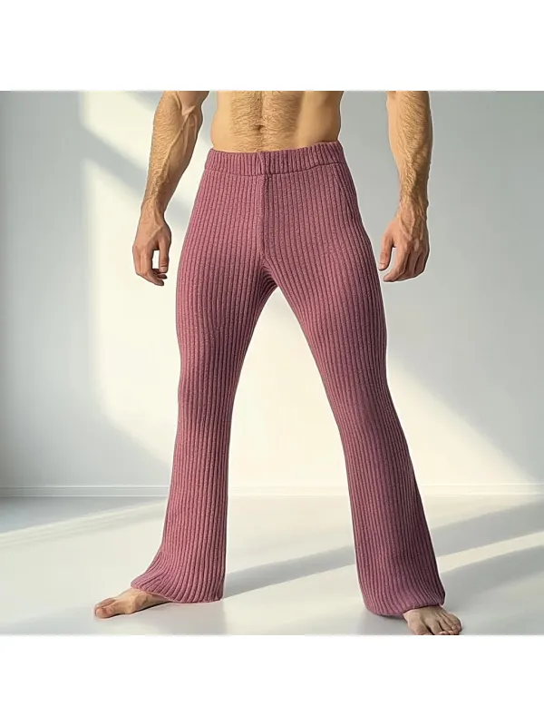 Men's Knitted Autumn & Winter Plain Pajama Pants - Localziv.com 