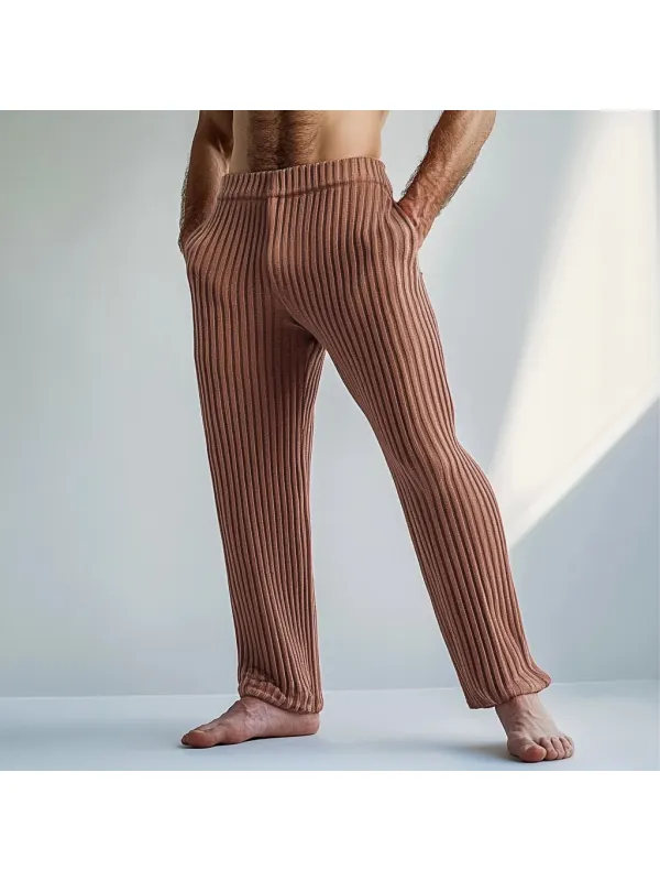Men's Knitted Autumn & Winter Solid Soft Simple Trousers - Localziv.com 