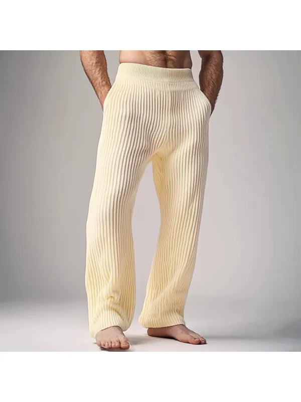 Men's Knitted Autumn & Winter Soft Loose Wide Leg Pants - Localziv.com 