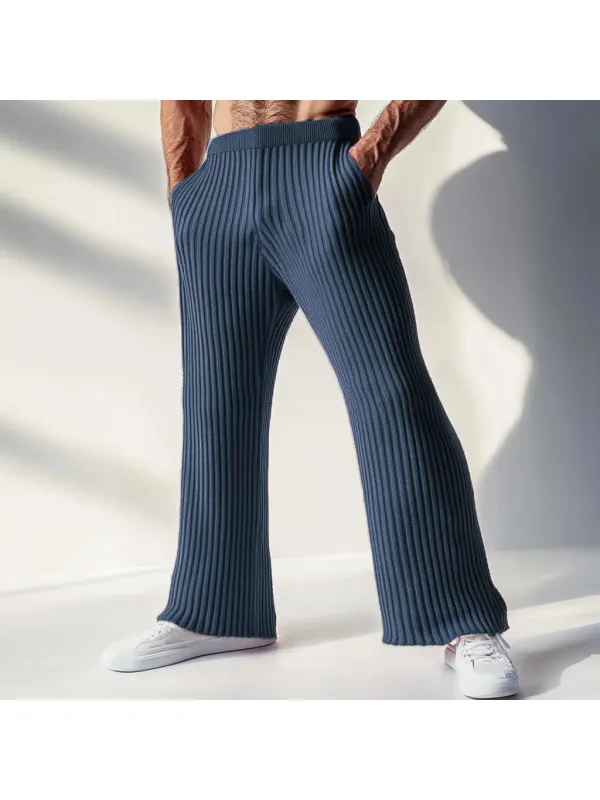 Men's Knitted Autumn & Winter Solid Soft Trousers - Localziv.com 