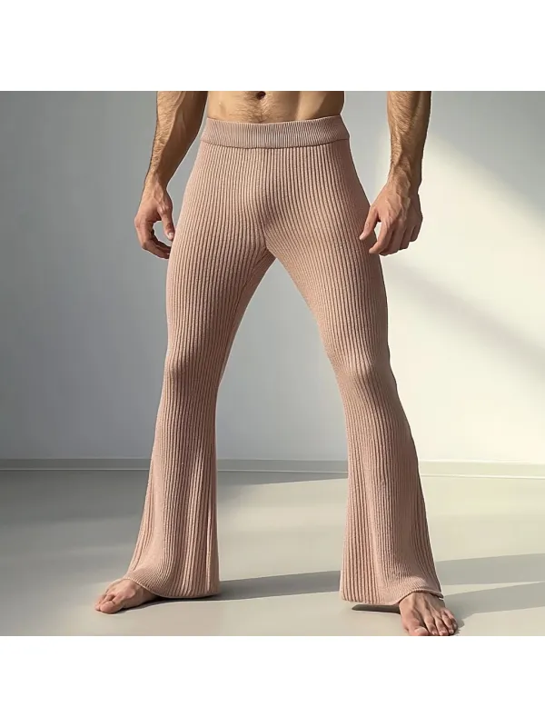 Men's Knitted Autumn & Winter Solid Slim Bell-bottom Pants - Localziv.com 