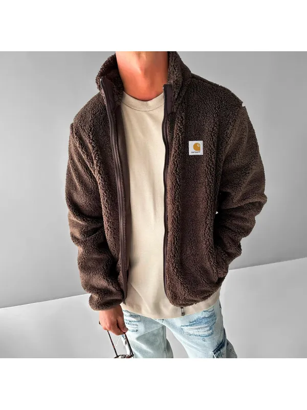 Men's Pu Leather Warm Casual Jacket - Aptkoi.com 