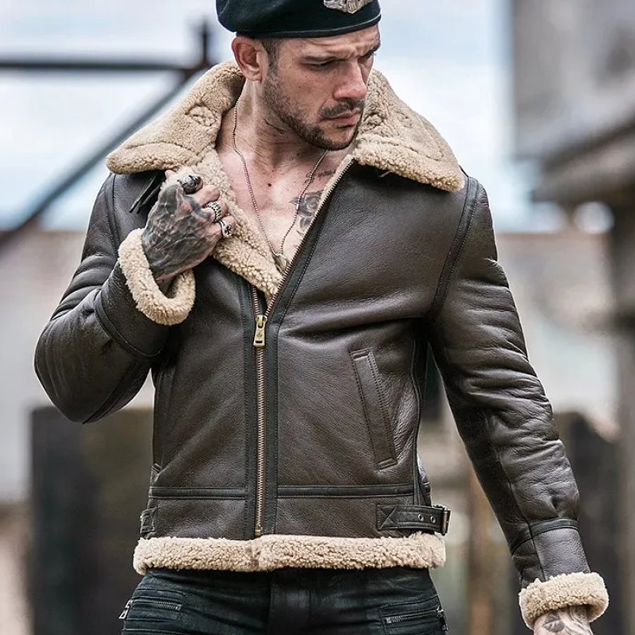 

Cosplay Costume Resident Evil 4 Remake Leon S. Kennedy Halloween Sherpa Collar Jacket Coat
