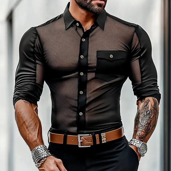 Men's Mesh Half-sleeve Simple Personalized Shirt - Mobivivi.com 