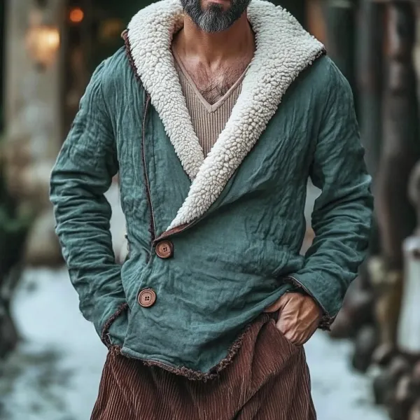 Men's Linen Fleece Warm Casual Hoodie Jacket - Mushope.com 