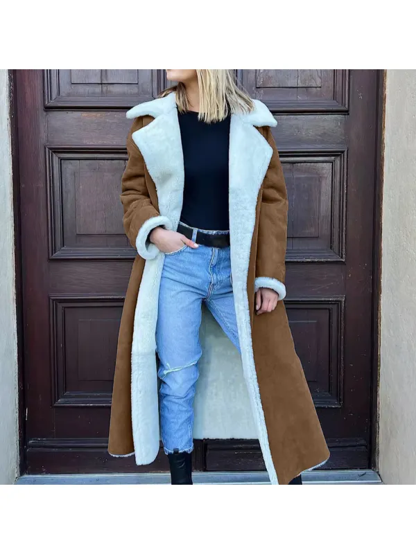 Women's Fur Coat Thickened Plush Winter Lambswool Long - Aptkoi.com 