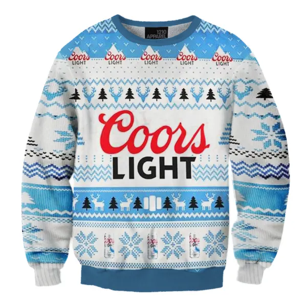 Unisex American Beer Print Christmas Ugly Sweatshirt - Trisunshine.com 