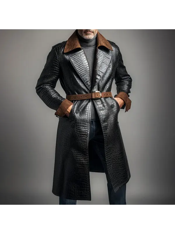 Men's Leather Outdoor Leisure Hooded Coat - Aptkoi.com 