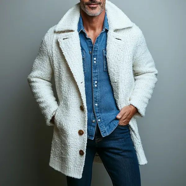 Men's Knitted Mid-length Suit Jacket - Bustalent.com 