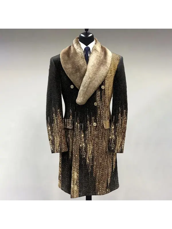 Men's Elegant Wavy Long Coat - Aptkoi.com 