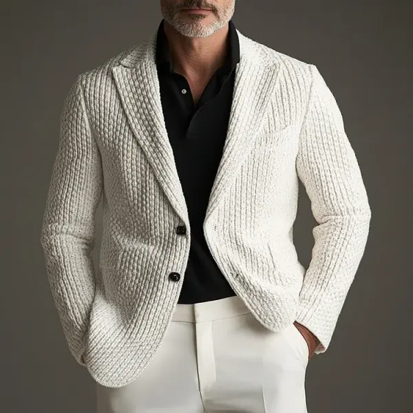 Men's Knitted Casual Suit Jacket - Bustalent.com 