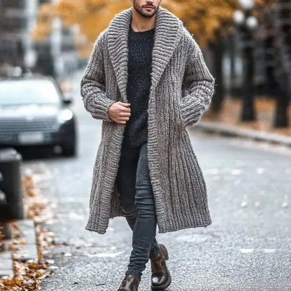 Men's Knitted Warm Cardigan Coat - Bustalent.com 