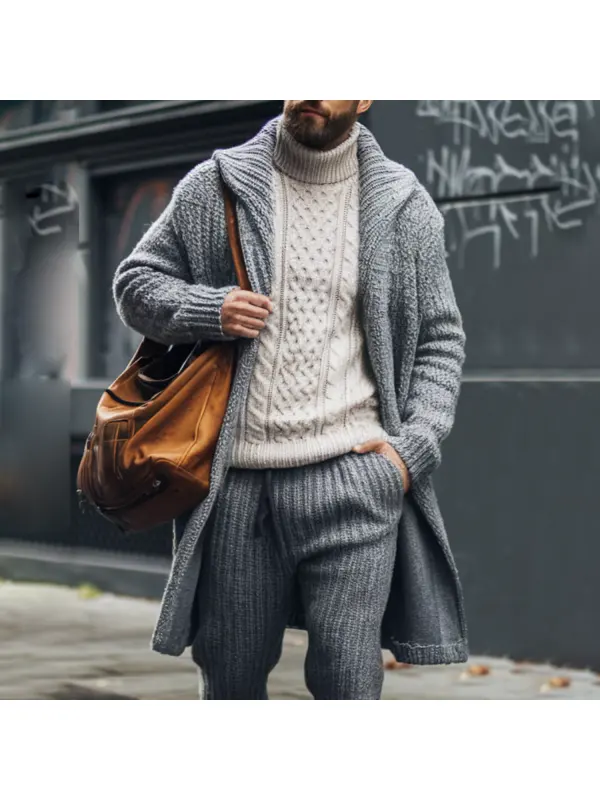 Men's Casual Knitted Cardigan Coat - Anrider.com 