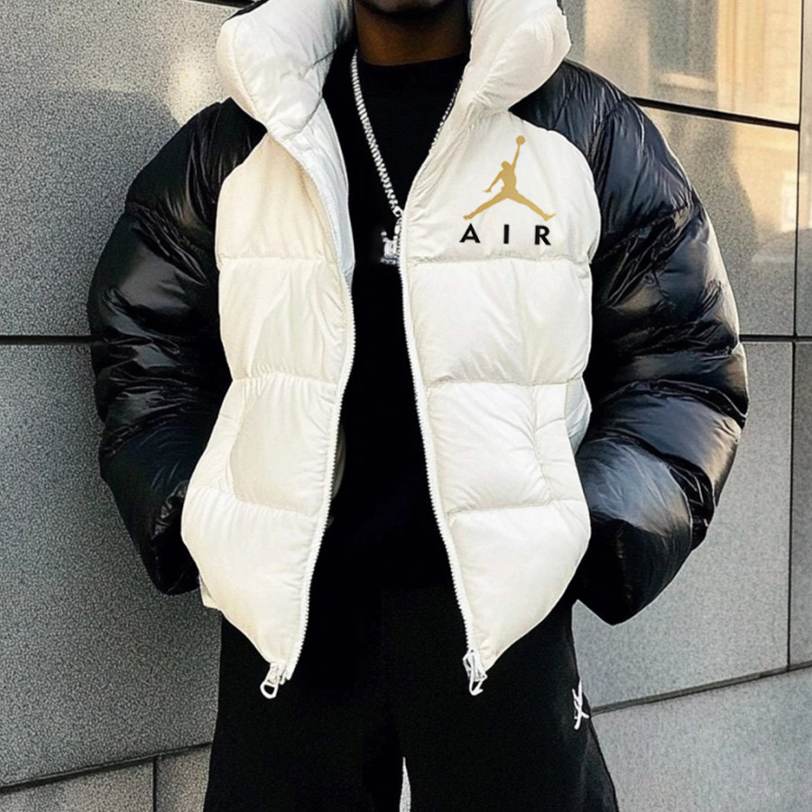

Unisex Jumper Contrast Color Casual Padded Jacket