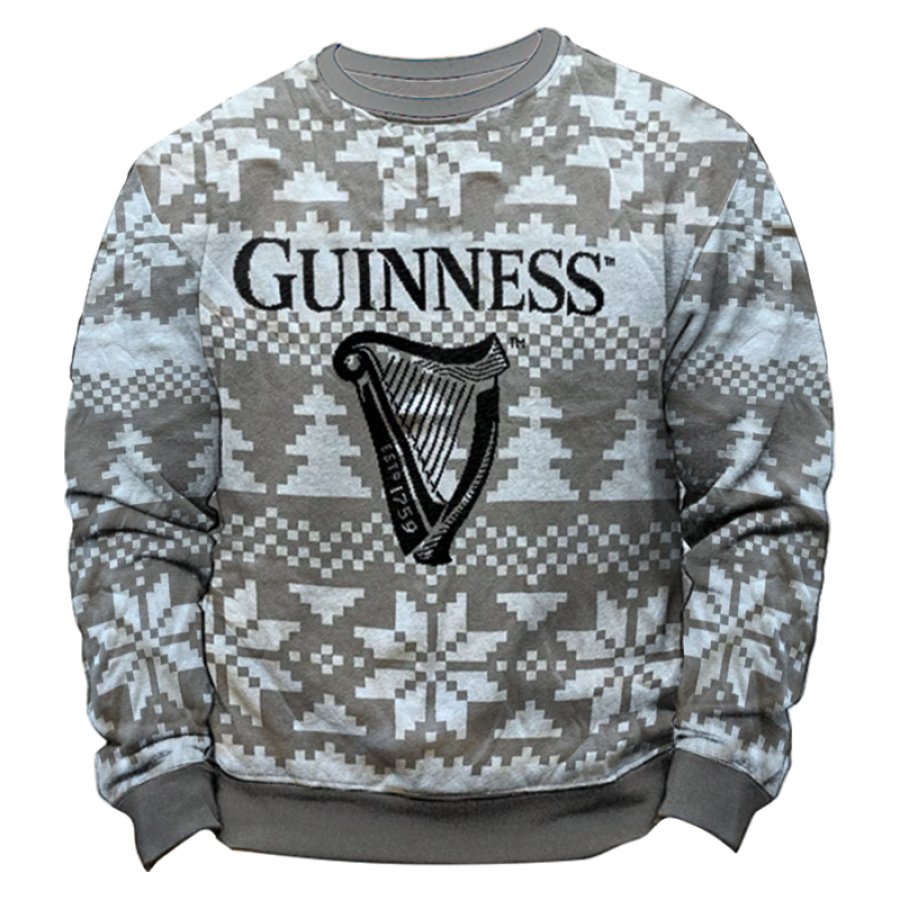 

Men's Germany Black Beer Party Ugly Christmas 3D Print Forest Green Sweatshirt