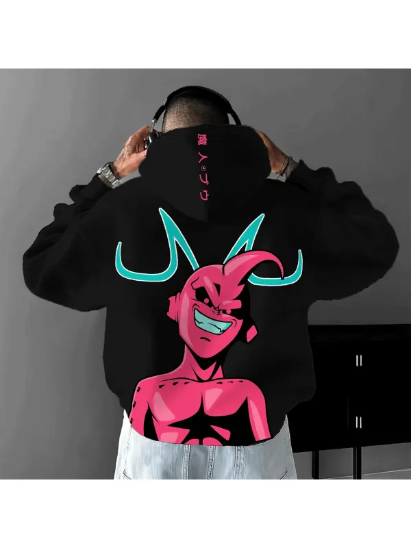 Unisex Anime Casual Print Oversized Hoodie - Aptkoi.com 