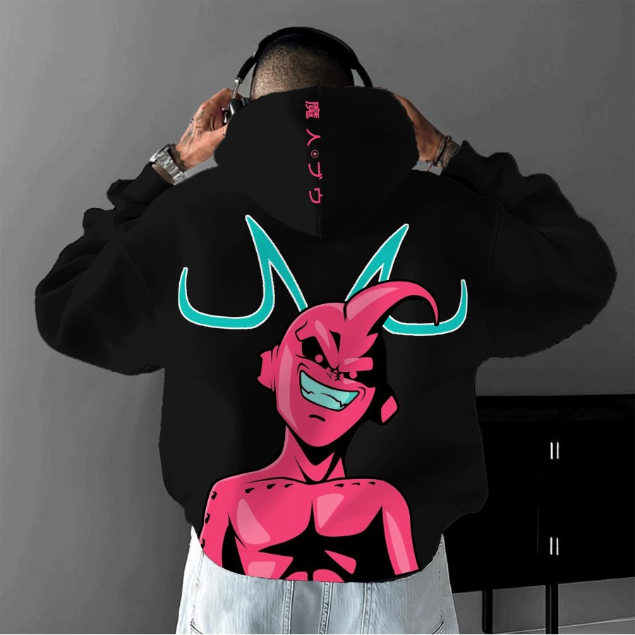 

Unisex Anime Casual Print Oversized Majin Buu Hoodie