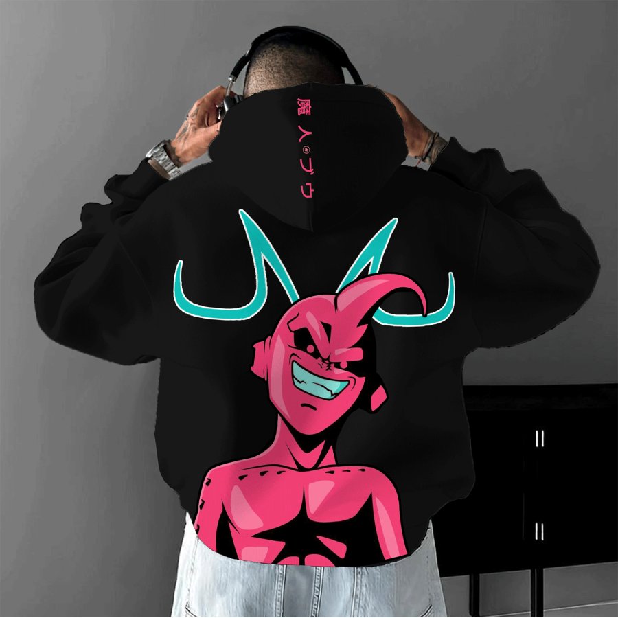 

Unisex Anime Casual Print Oversized Majin Buu Hoodie