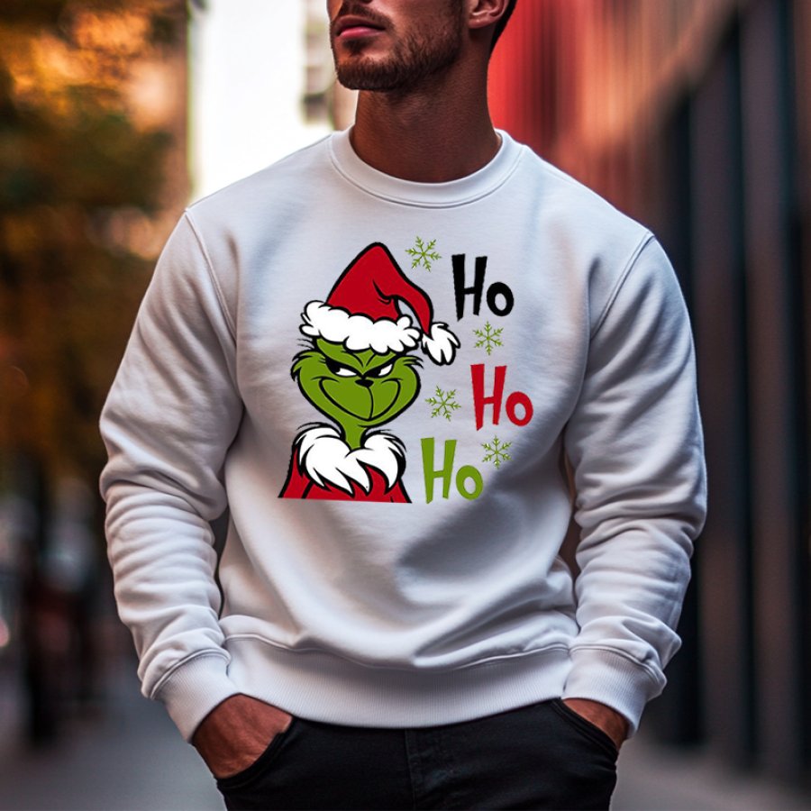 

Ho Ho Ho The Grinch Christmas Print Crew Neck Sweatshirt For Men And Women