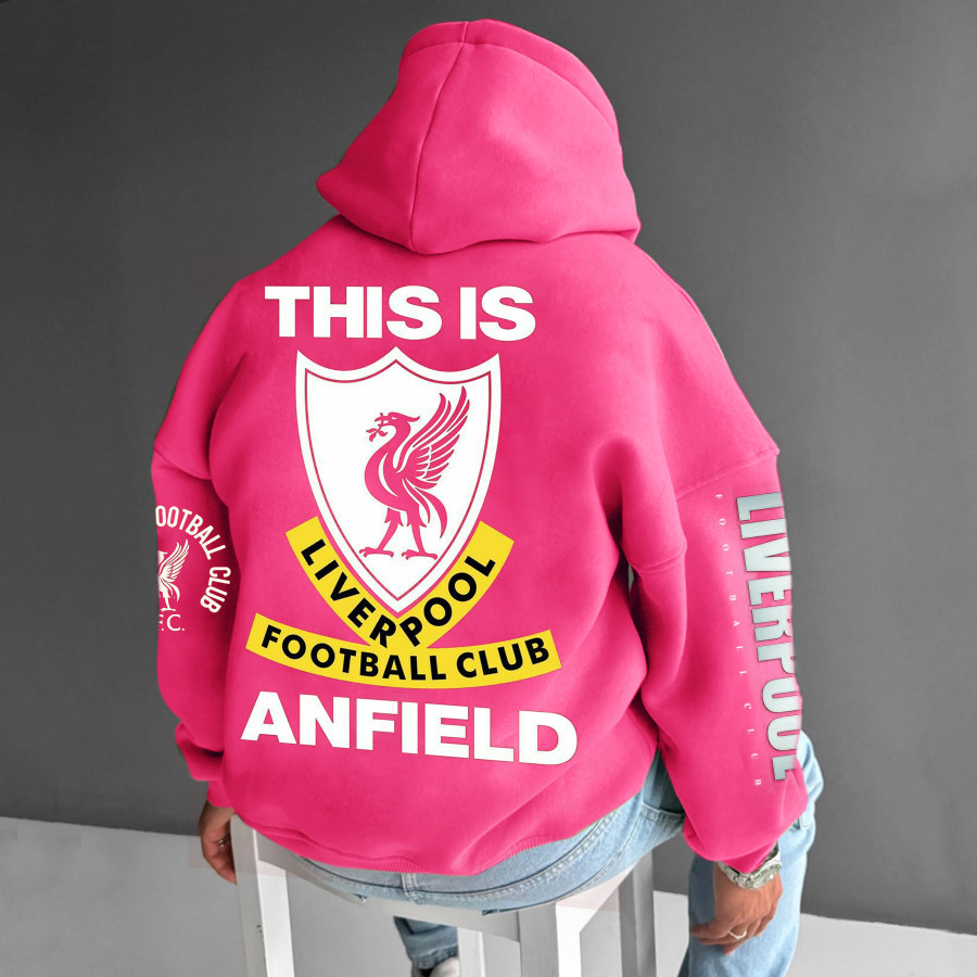 

Casual Football Club Print Oversized Hoodie