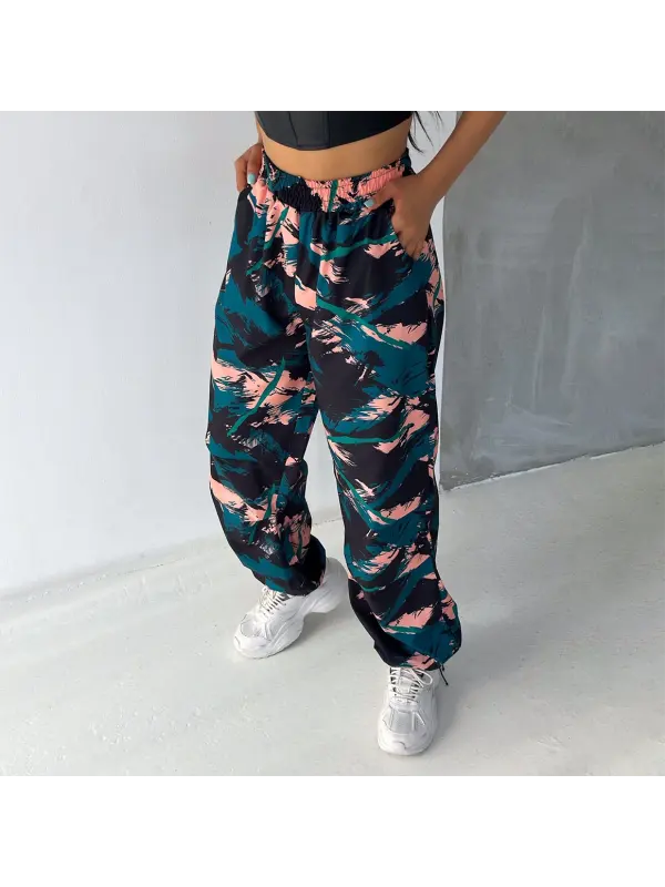 Camouflage Pattern Parachute Trousers - Aptkoi.com 