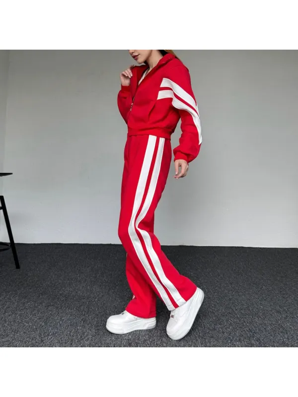 Oversized Unisex Casual Zip-Up Cardigan And Sweatpants Set - Ootdmw.com 
