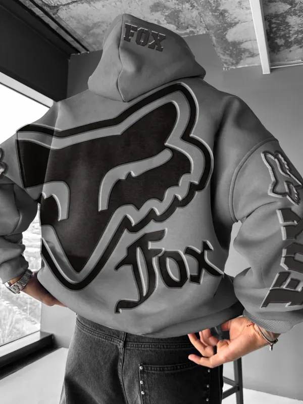 Men's Racing Lettered Oversized Hoodie - Menbarn.com 