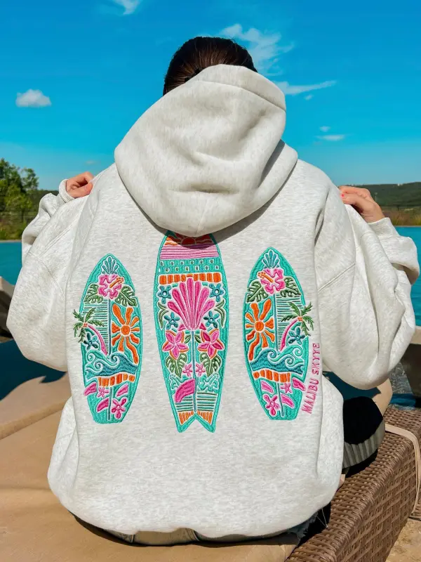 Women's Hooded Sweatshirt Sunset Surf - Multicolor - Pragmaace.com 