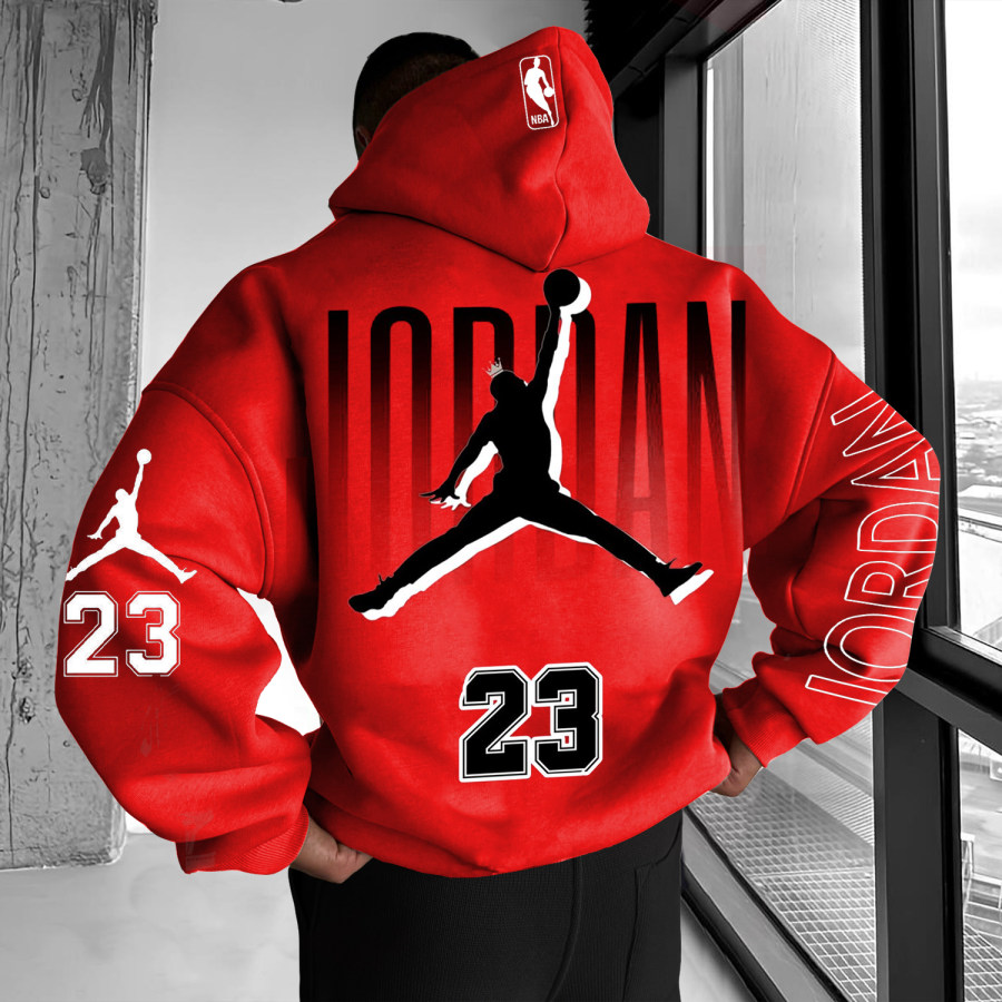

Men's Basketball Letter Print Hoodie