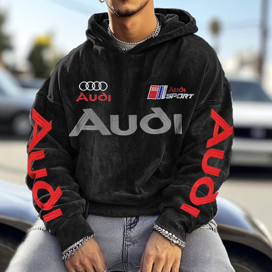 

Unisex Vintage Audi Racing Team Print Casual Hoodie