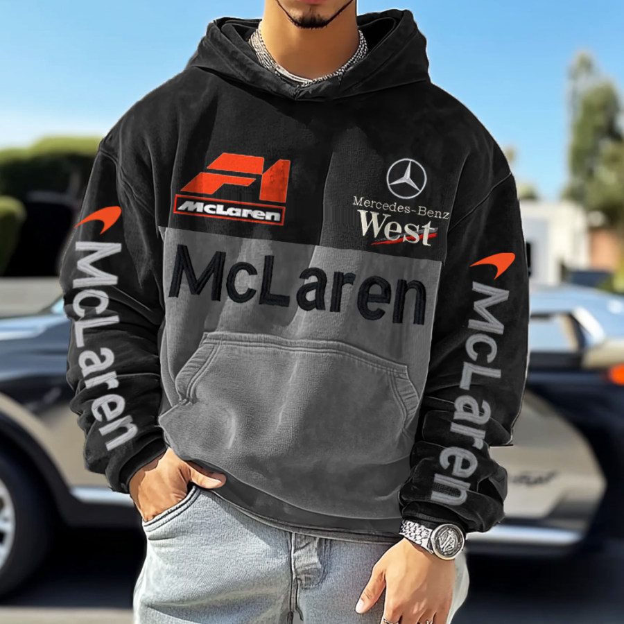 

Unisex Vintage Sports Car Mclaren Racing Printed Casual Hoodie