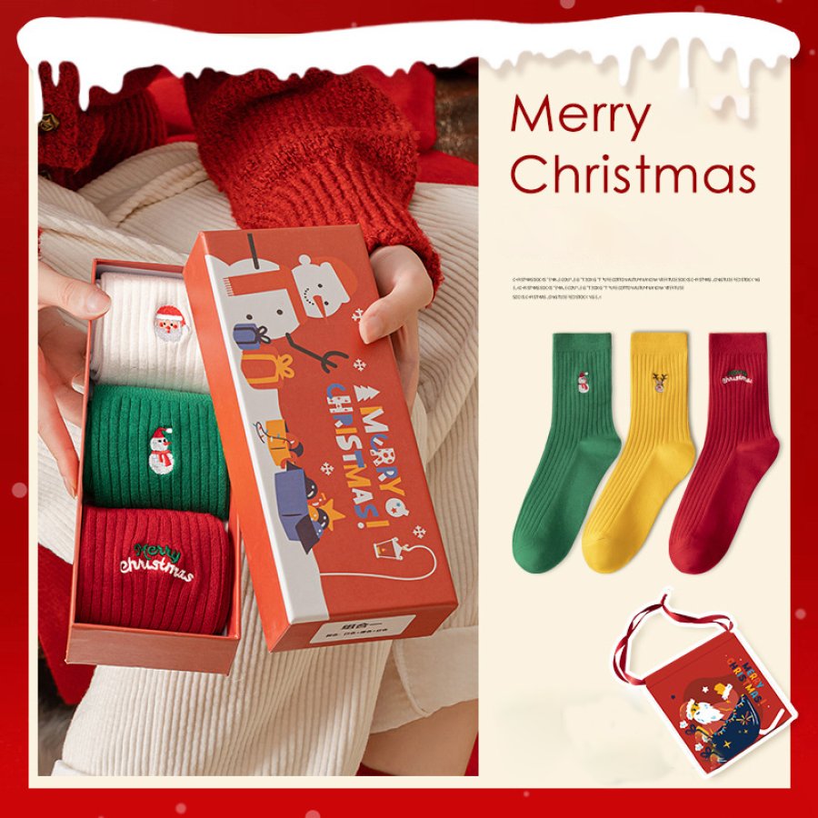 

Christmas Gift Embroidered Socks Gift Box