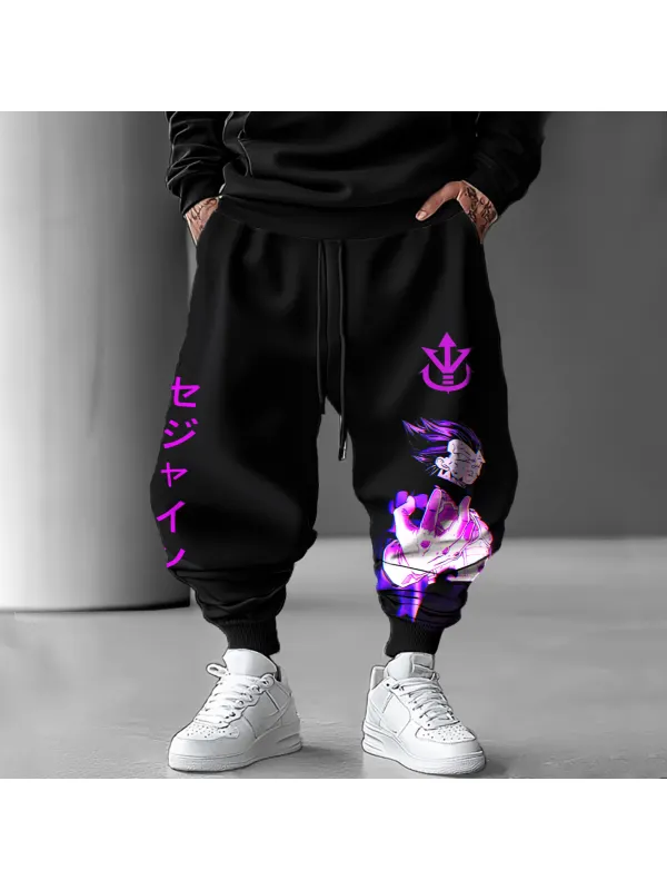 Unisex Anime Print Loose Casual Harem Pants - Aptkoi.com 