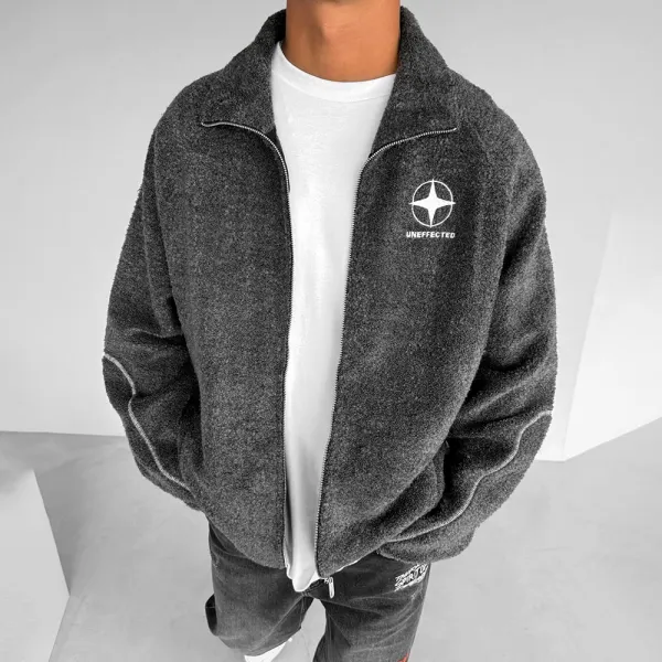 Men's Printed Casual Brushed Jacket - Dozenlive.com 