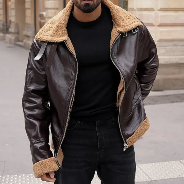Men's Casual Fur Jacket - Ootdyouth.com 
