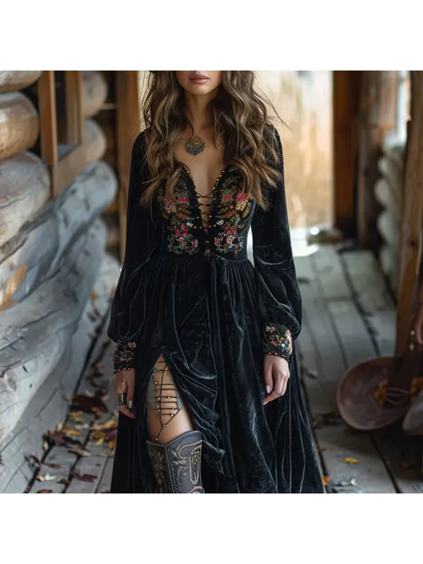 Fashionable Resort Velvet Maxi Skirt - Cominbuyshop.com 