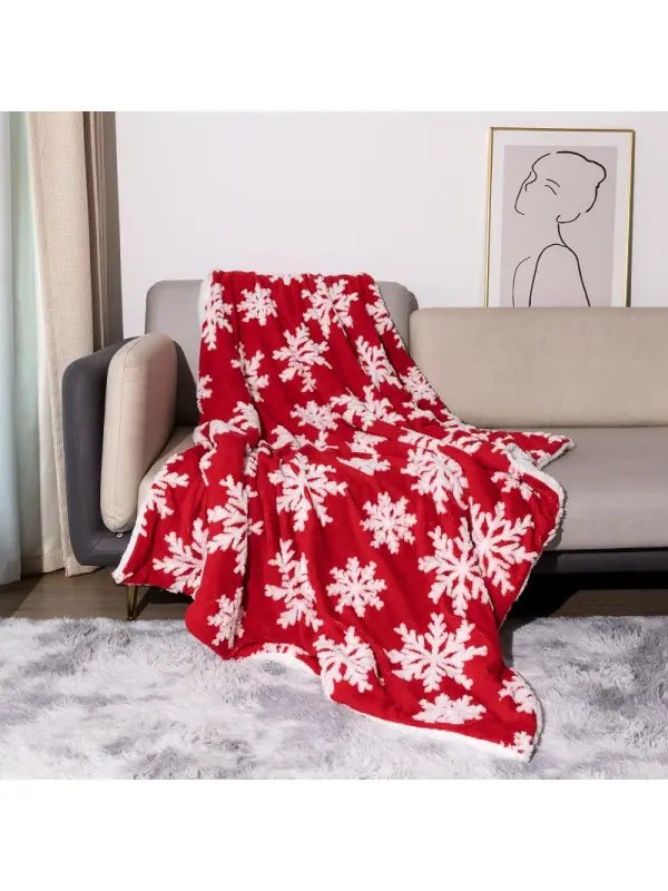 Christmas Flannel Double-layer Thickened Blanket Holiday Gift - Aptkoi.com 