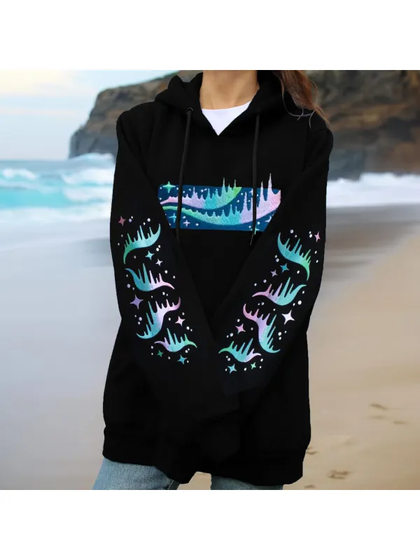 Womens Ocean Embroidery Gift Hoodie Jacket - Ootdmw.com 