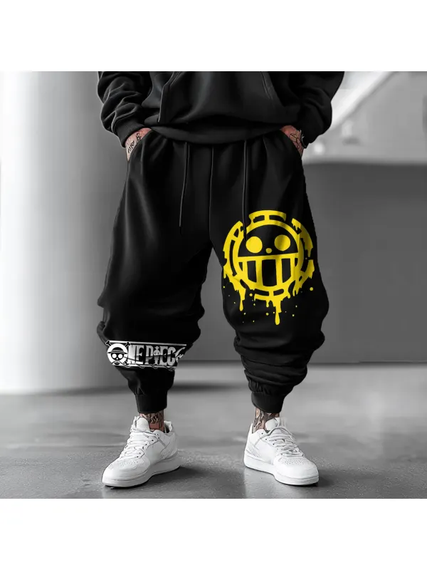 Unisex Anime Graphic Print Casual Oversized Harem Pants - Aptkoi.com 