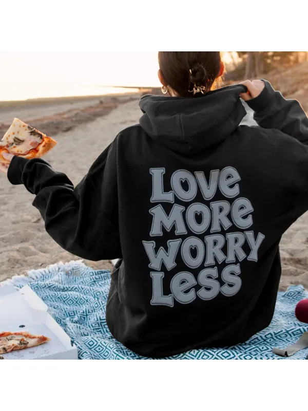 Women's Casual 3D Patchwork Letter Sweatshirt Hoodie - Ootdmw.com 
