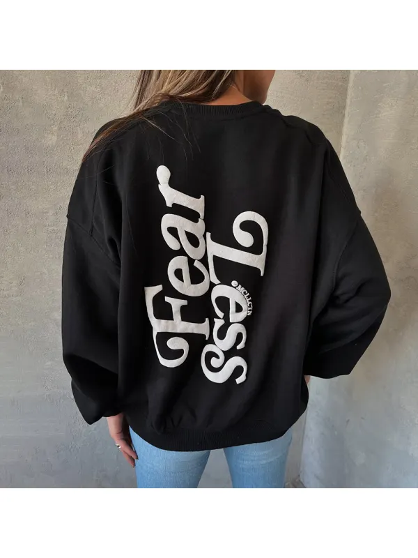 Women's Foam Print Casual Crew Neck Sweatshirt - Aptkoi.com 