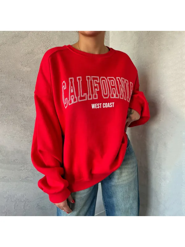 Women's Printed Casual Crew Neck Sweatshirt - Shopyiyistories.com 
