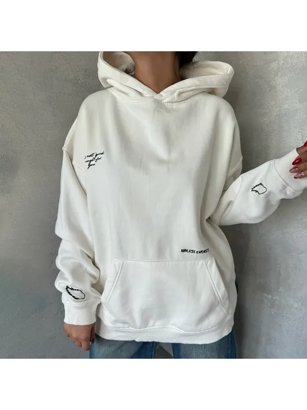 Women's Printed Casual Hooded Sweatshirt - Shopyiyistories.com 